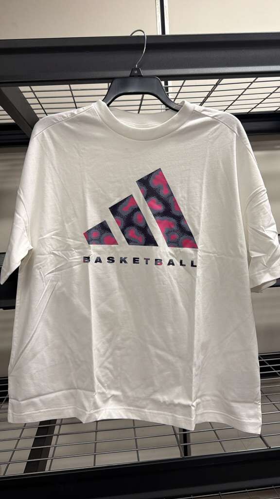 AK072 ADIDAS  女裝白色籃球三間TEE