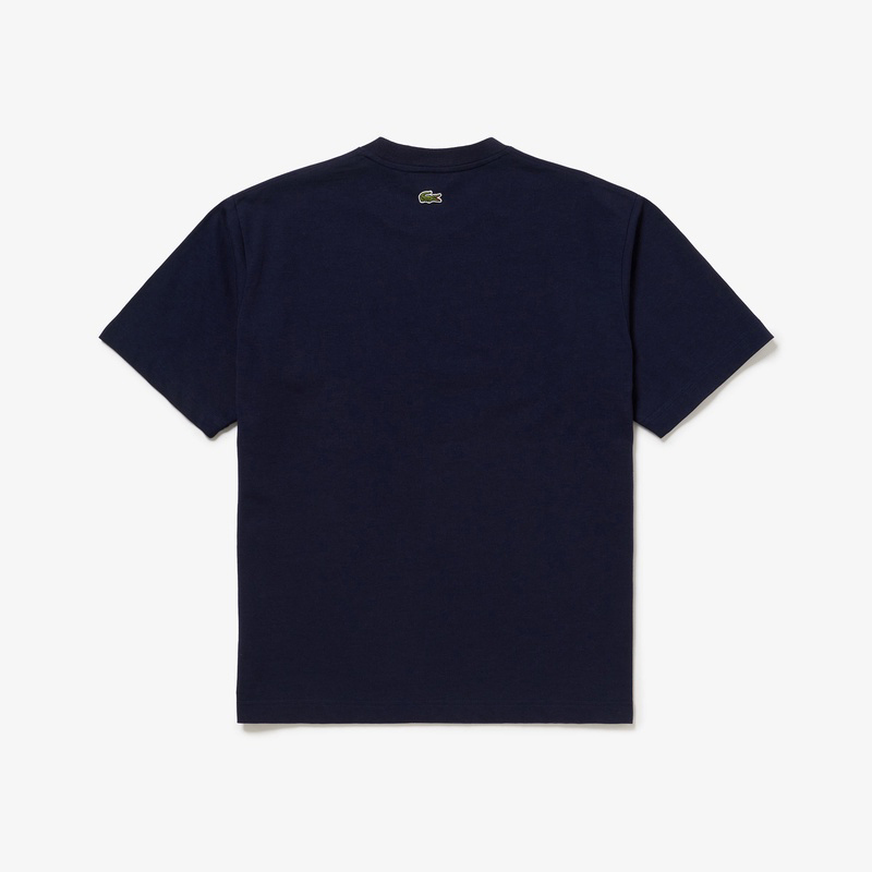 LACOSTE X GODZILLA 2.0 「GODZILLACOSTE」 T-SHIRT 哥吉拉鱷魚 插圖短T 白色/深藍-TH04GZJ99
