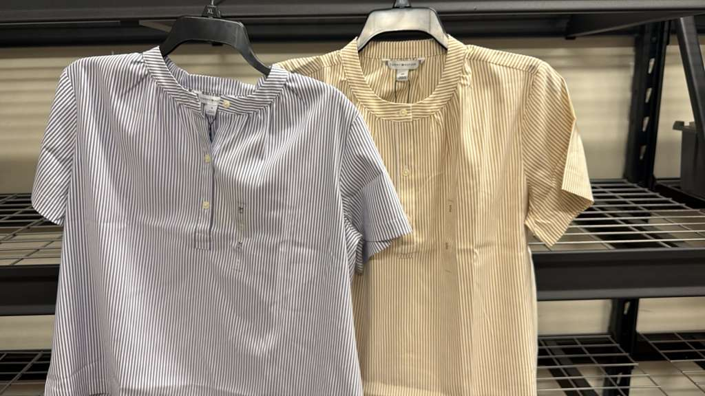 AK073 Tommy Hilfiger 間條短袖半鈕扣上衣