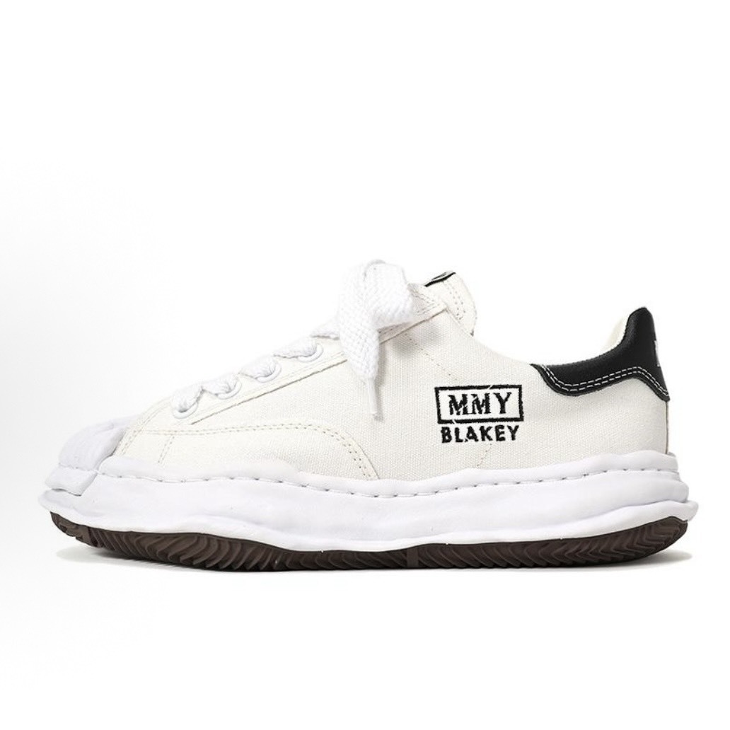-(A7c)-MIHARA YASUHIRO "BLAKEY" OG SOLE CANVAS LOW-TOP SNEAKER MMY 溶解鞋 白-A08FW735