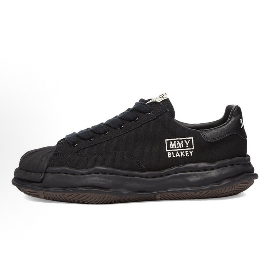 -(A14d)-MIHARA YASUHIRO "BLAKEY" OG SOLE CANVAS LOW-TOP SNEAKER MMY 溶解鞋 全黑-A08FW735