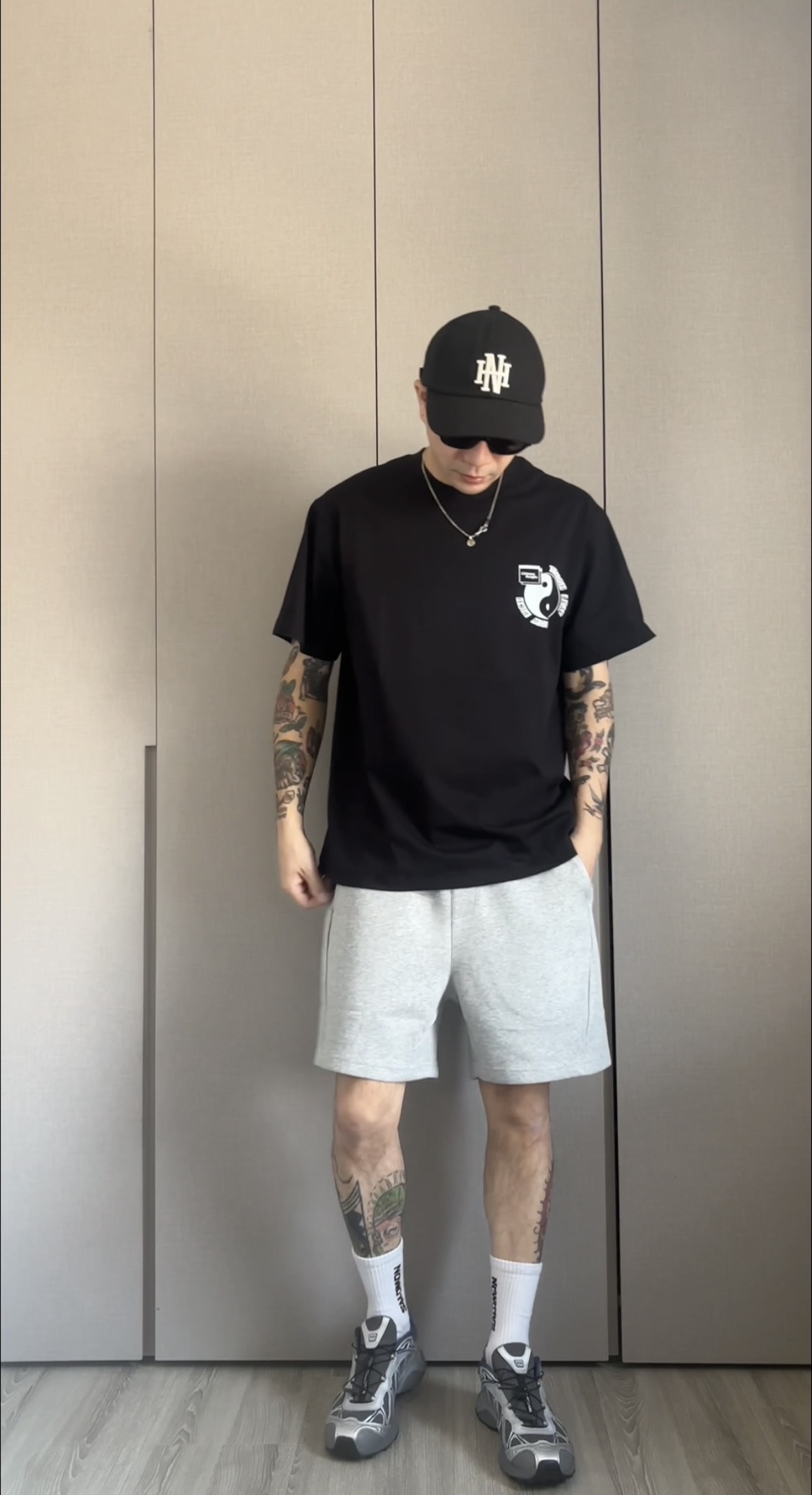 廓形休閒棉短褲