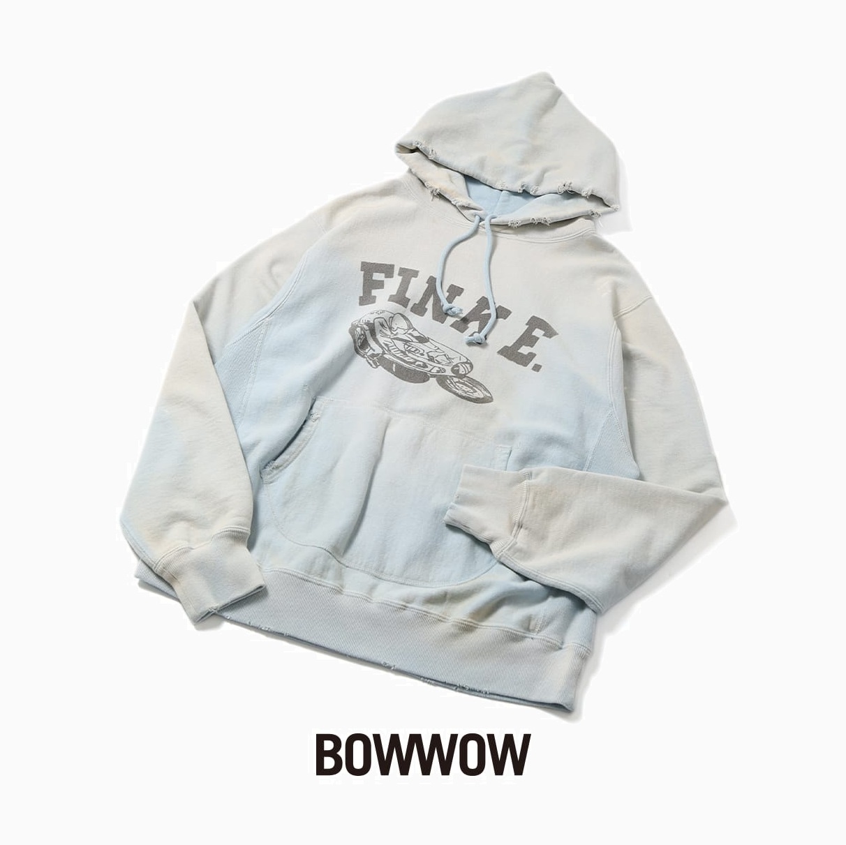 RE-STOCK: BOWWOW FINK E. HOODIE CRASH AGED - BLUE PRE ORDER ITEM (預訂中)
