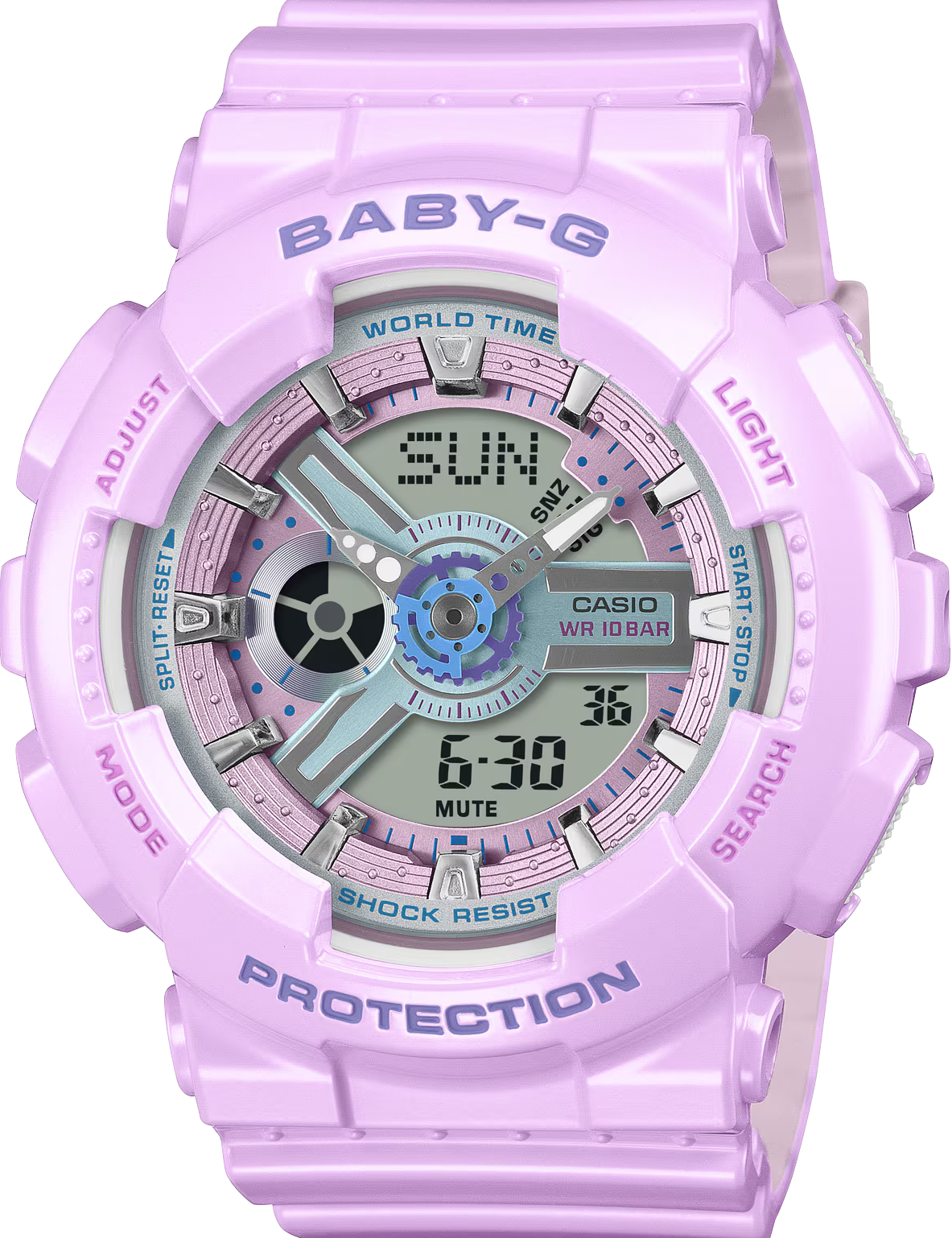 萬年鐘錶 - BABY-G   Y3K精緻境界防震雙顯電子錶  BA-110MC-6A 錶徑 : 43.4 MM