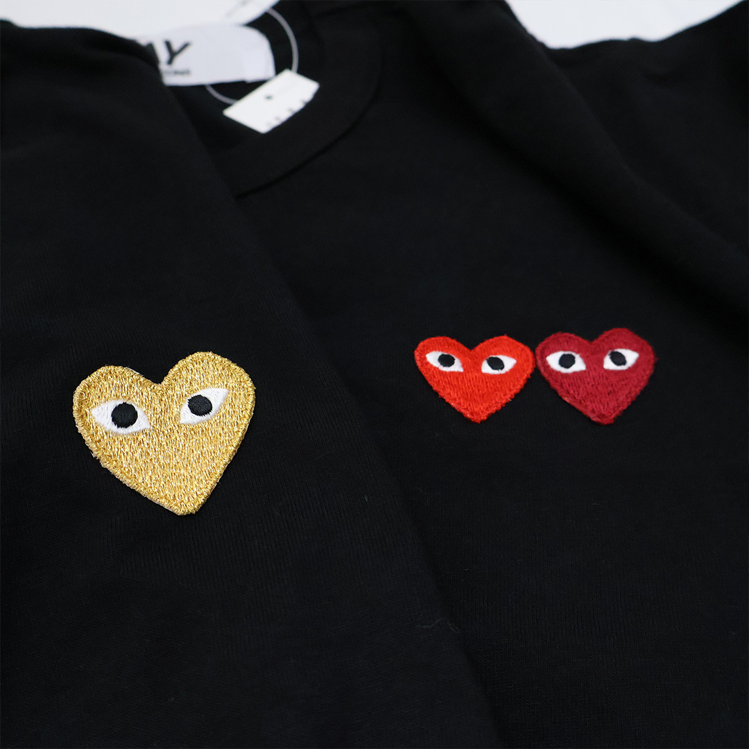 『代購+現貨商品』COMME des GARCONS PLAY 川久保玲 TEE 左胸 金愛心 男女 4色 AX-T216-051