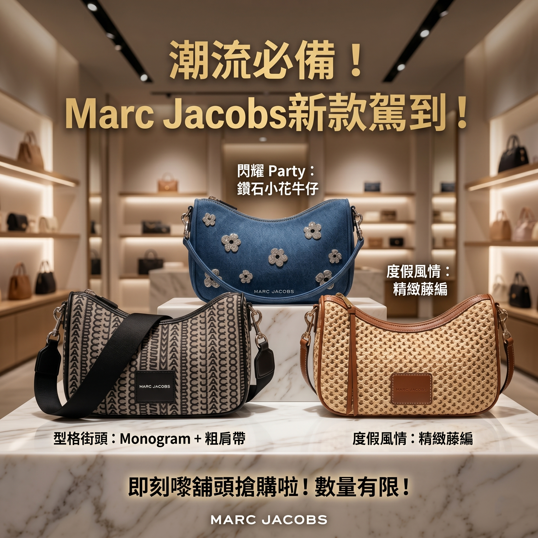 【預購】Marc Jacobs H060264 大號特殊款單肩