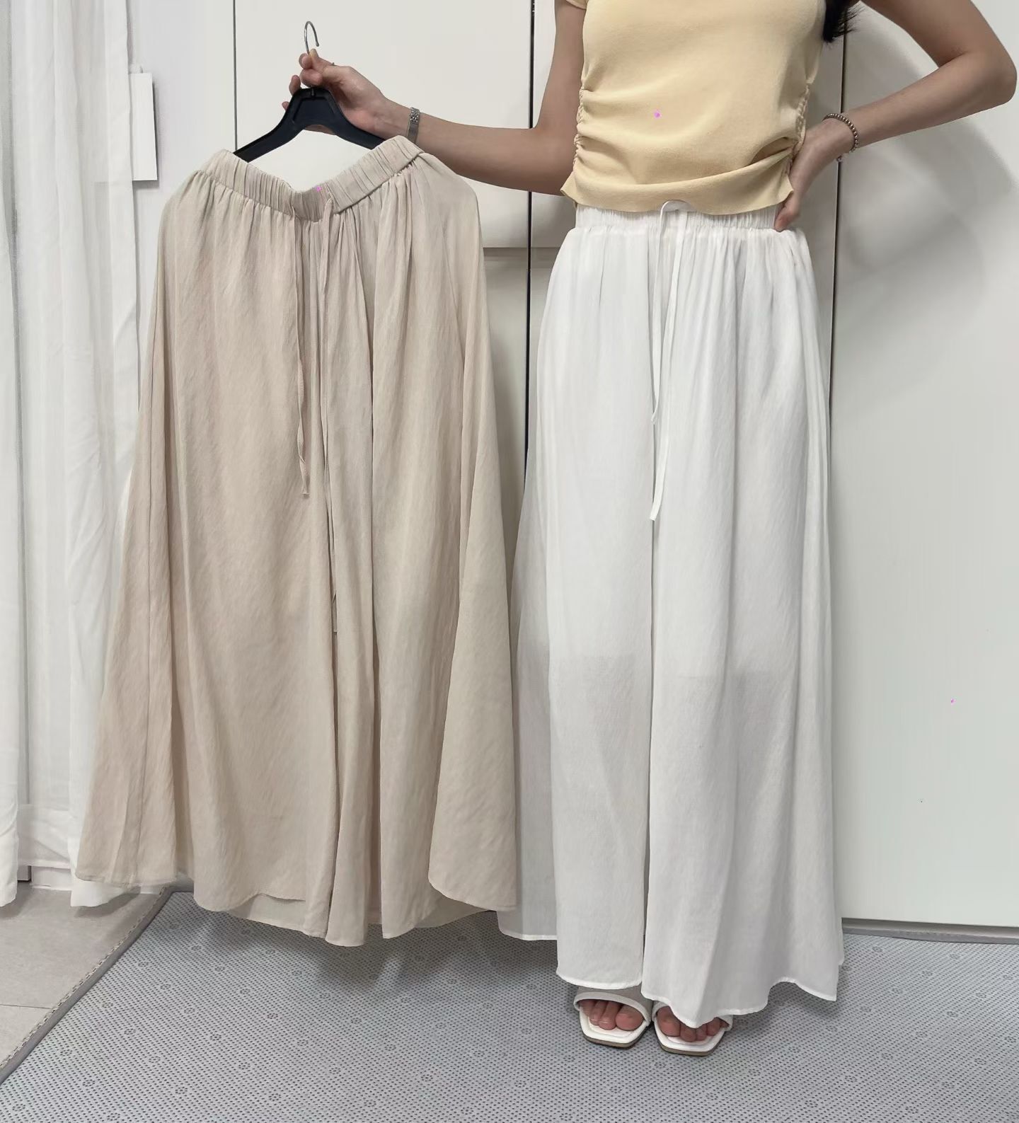 LU6354 輕柔垂墜寬褲裙