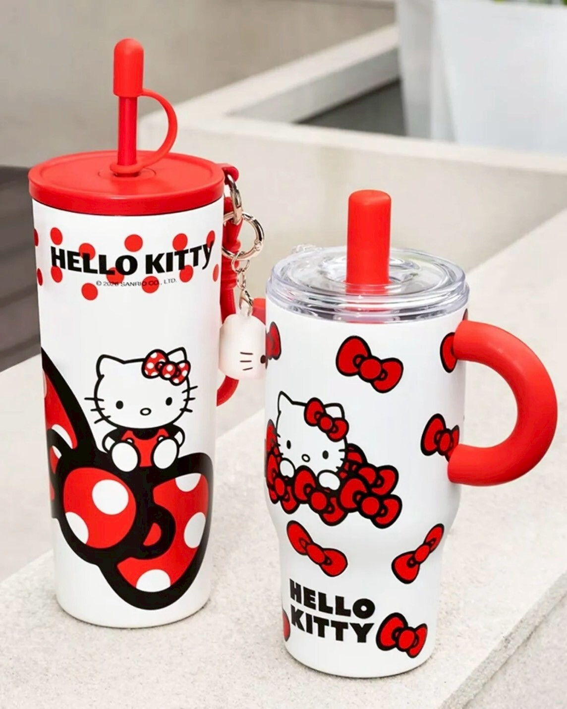 <正版授權>SANRIO HELLO KITTY 蝴蝶結系列 保溫杯 水杯 吸管杯 共6款