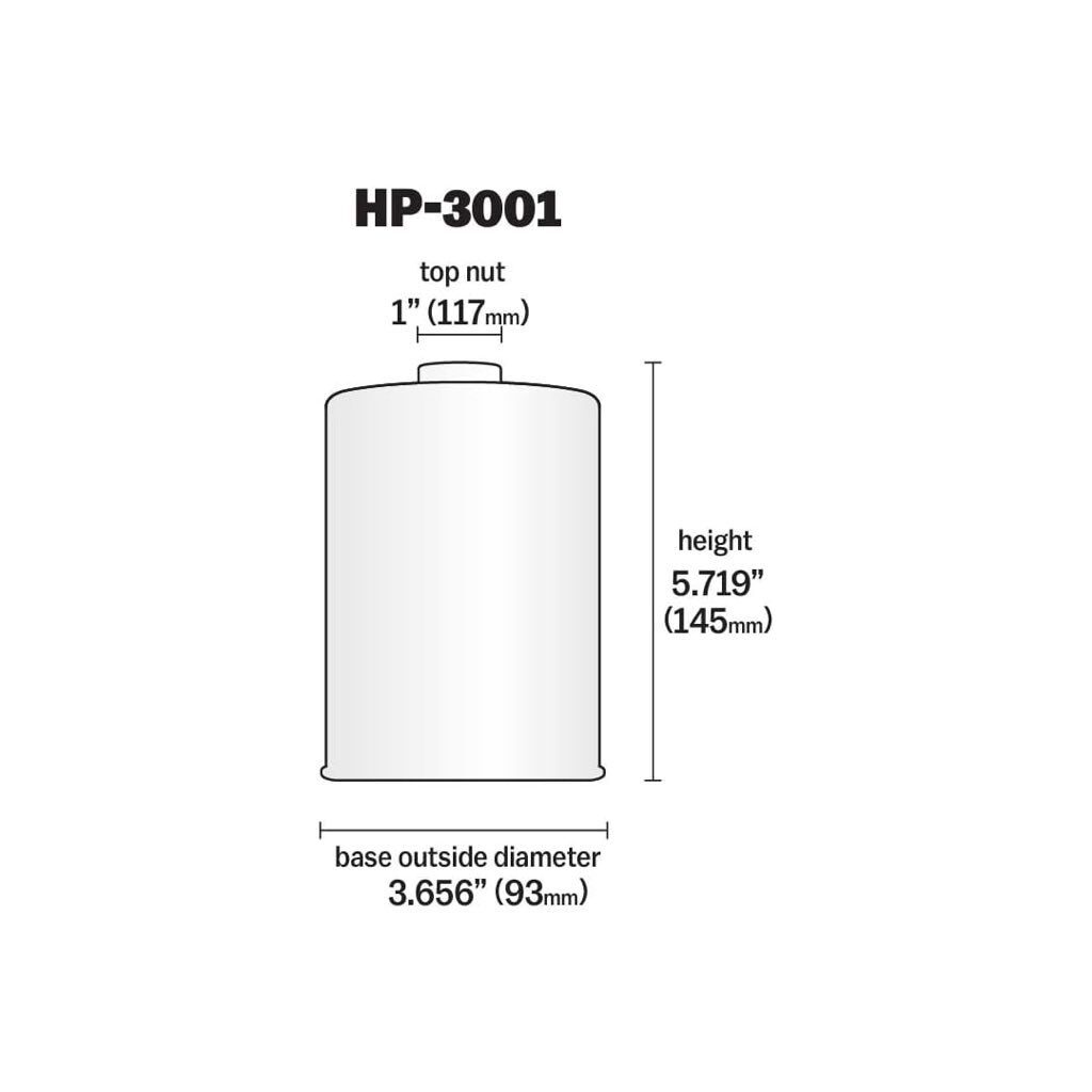 K&N 高流量機油芯 HP-3001   高145mm 寬93mm  3/4 In.16UNF-2B