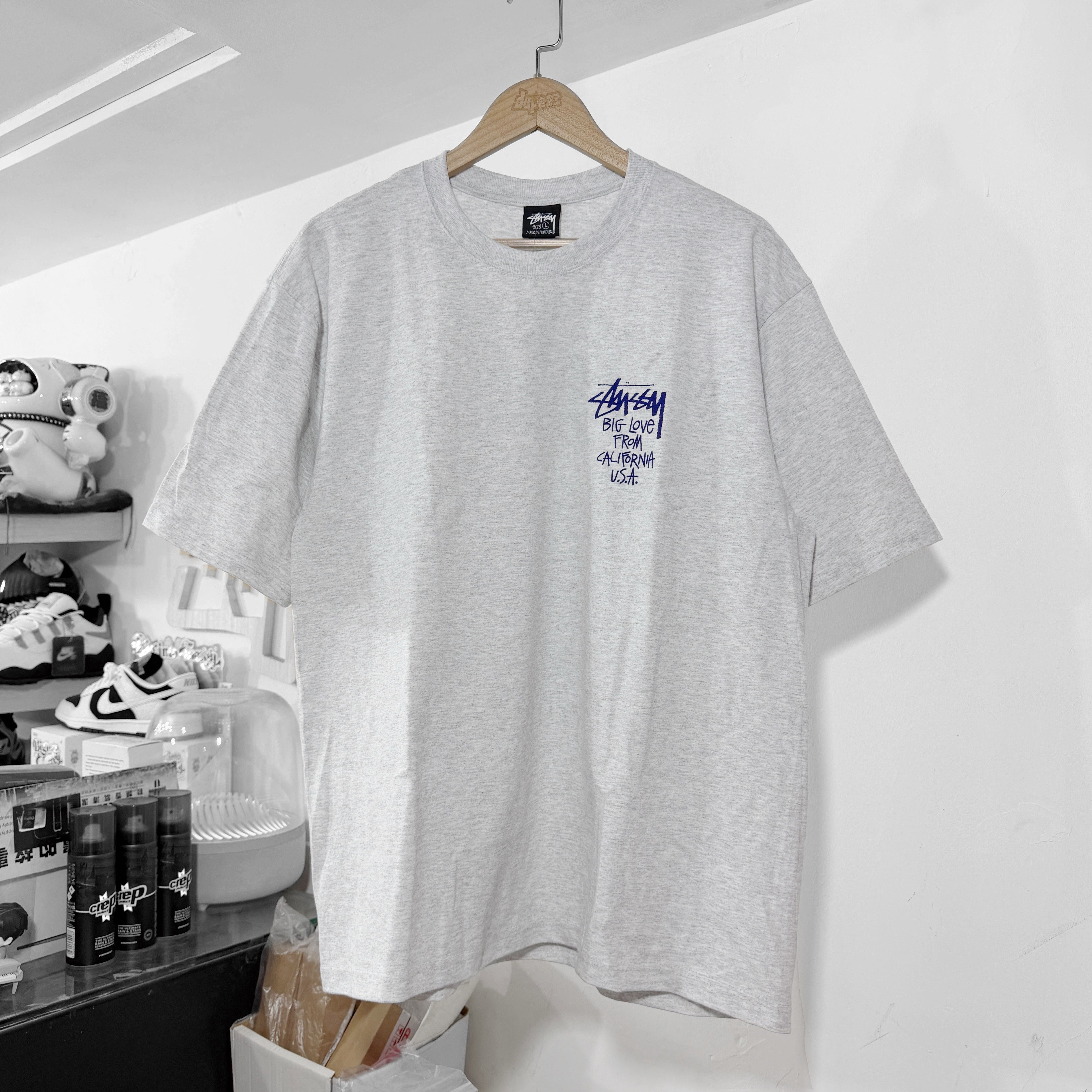STUSSY  SS26 BIG LOVE TEE Ash Heather 灰色