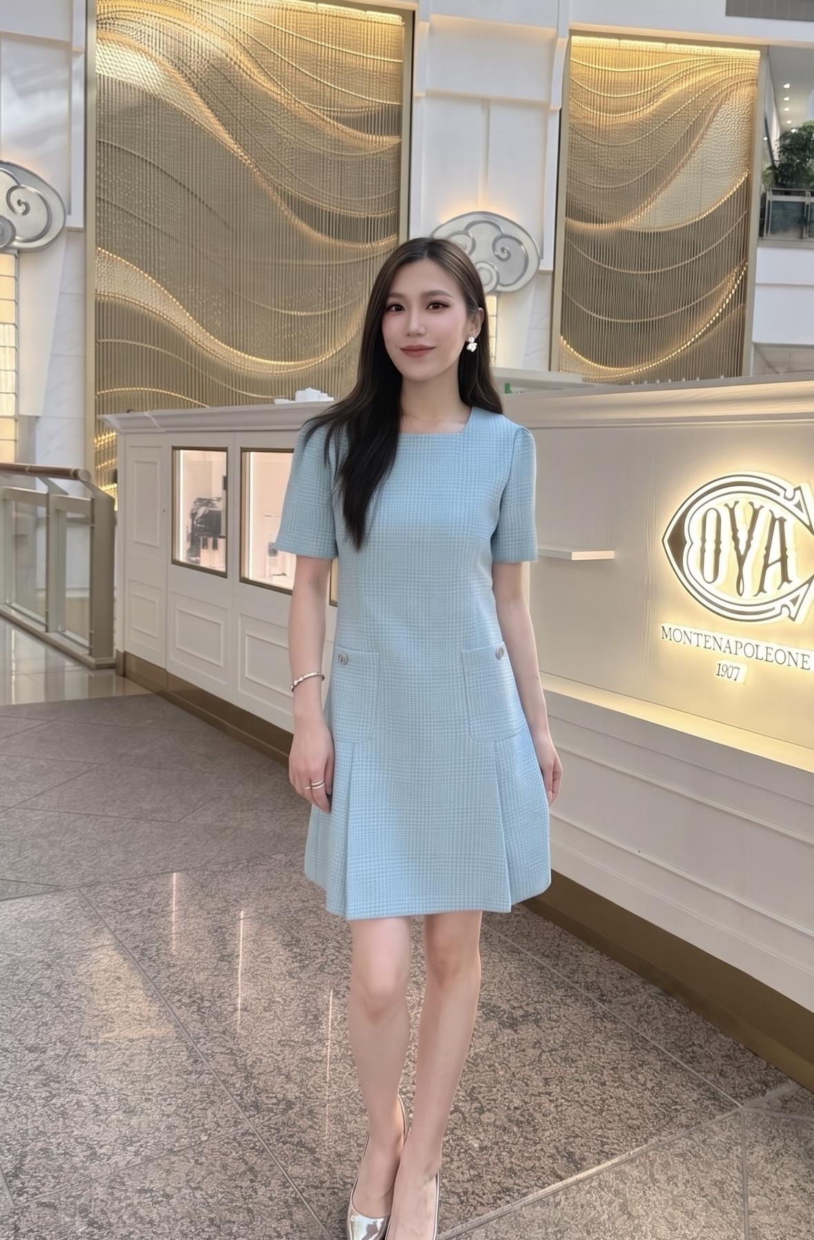 (JS) 法式優雅短袖織紋打褶短洋【第一波預購優惠$𝟐𝟑𝟖𝟎】