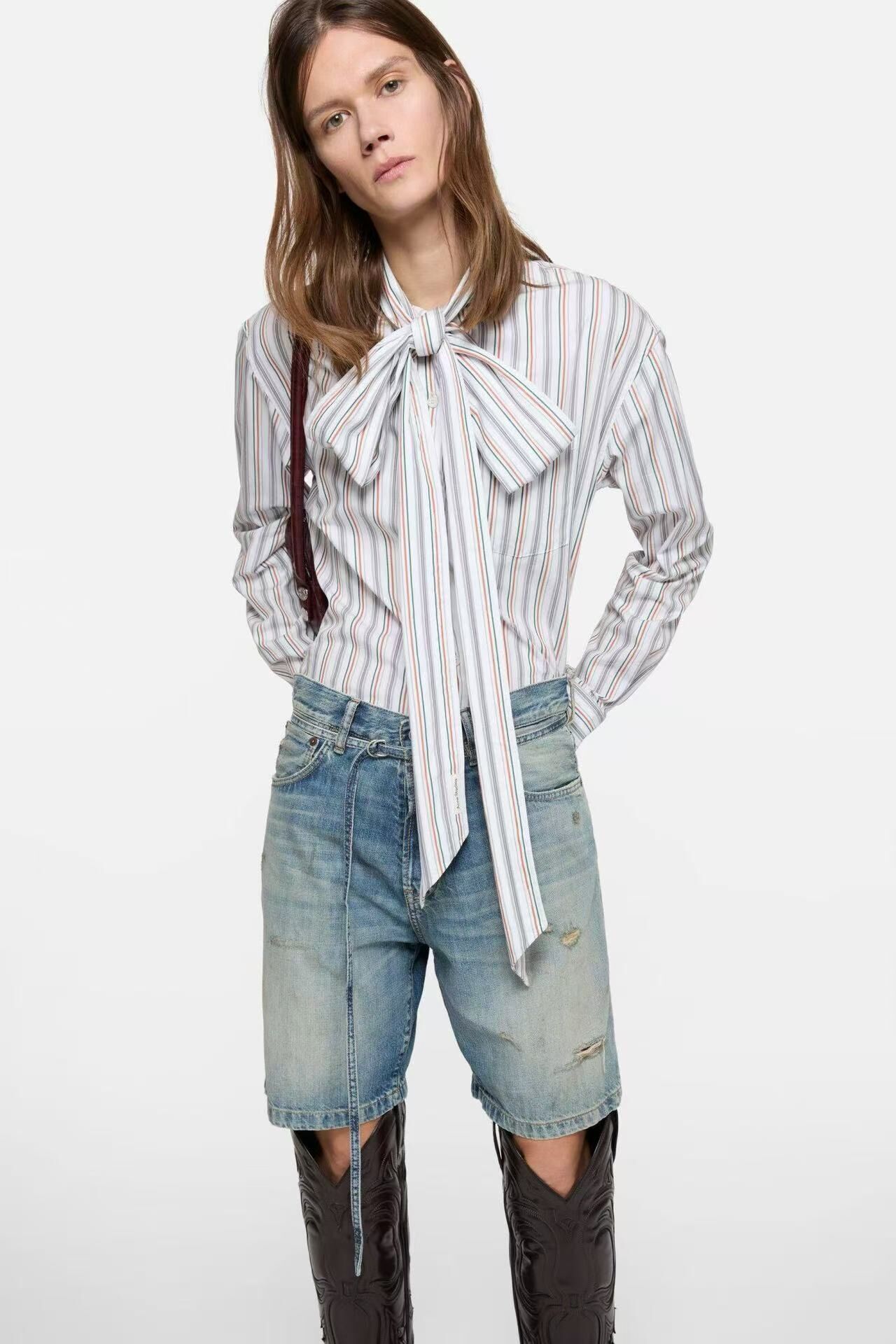 Acne studio 抽繩 短牛仔褲