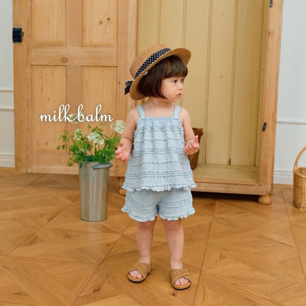 正韓夏milkbalm 小童兩色波浪感套裝