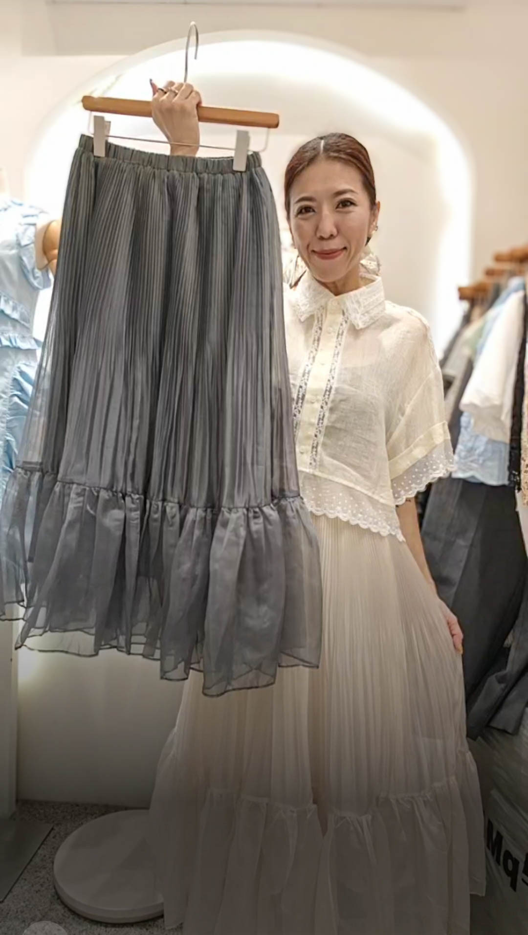 🎈K4130  ▶️百褶長裙 👉W:64-100cm H:cm L:80cm