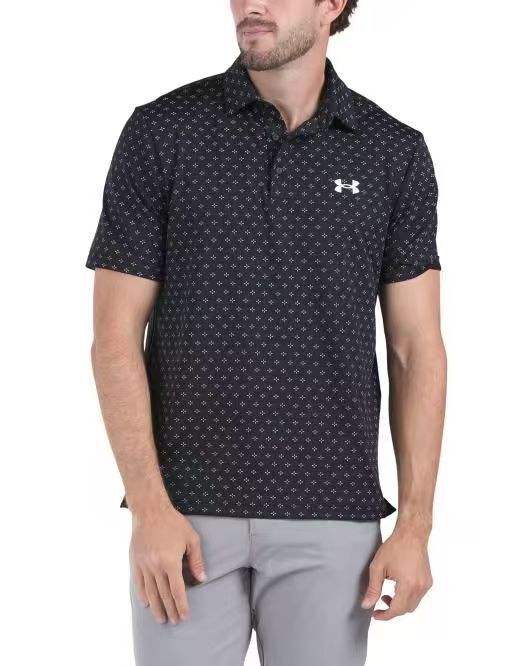 【預購】UNDER ARMOUR H060412 印花 Polo 衫（黑色）