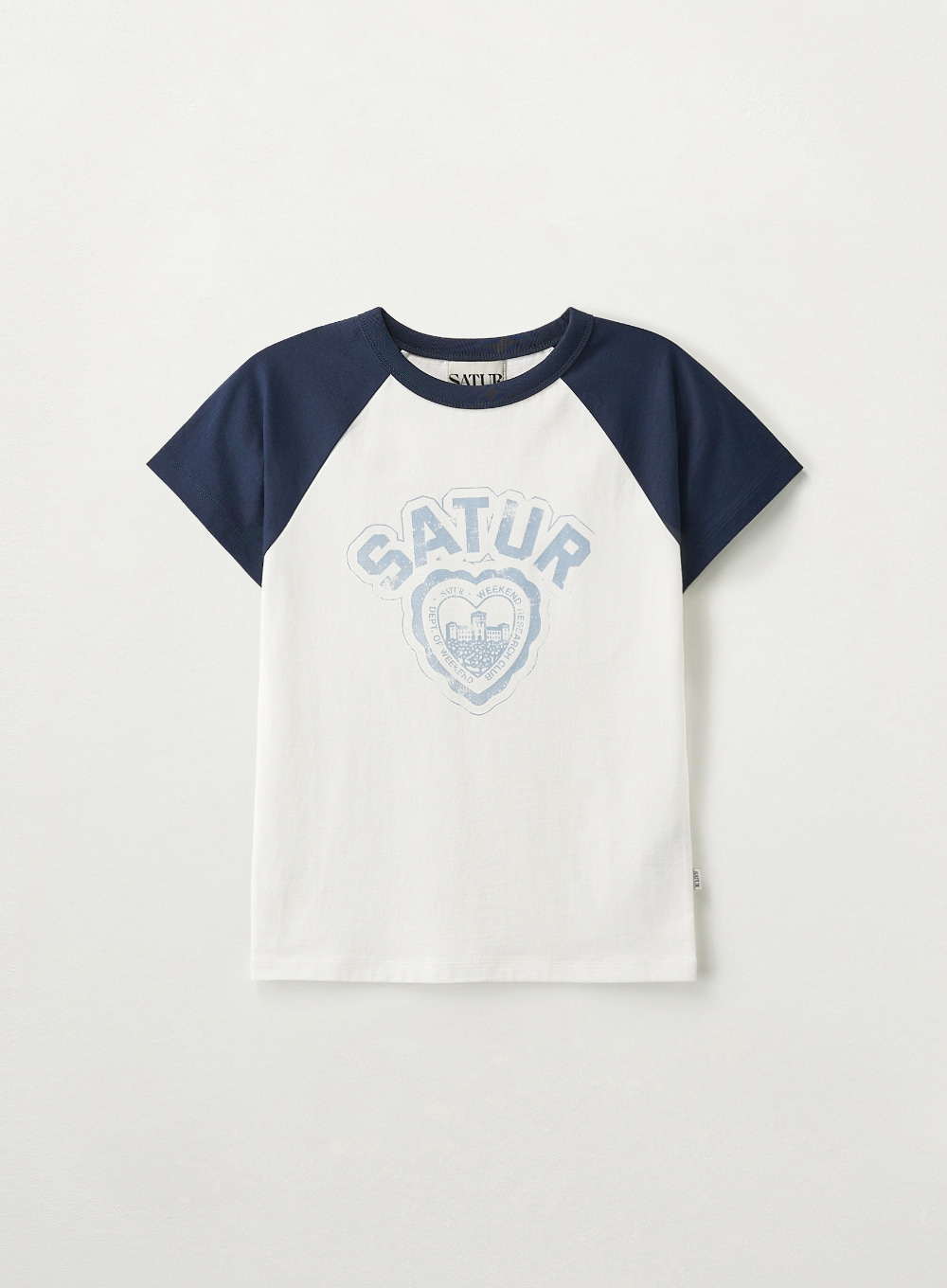 【直播】SATUR LX060432 女裝愛心印花拼色短袖上衣（SA262WTS11）