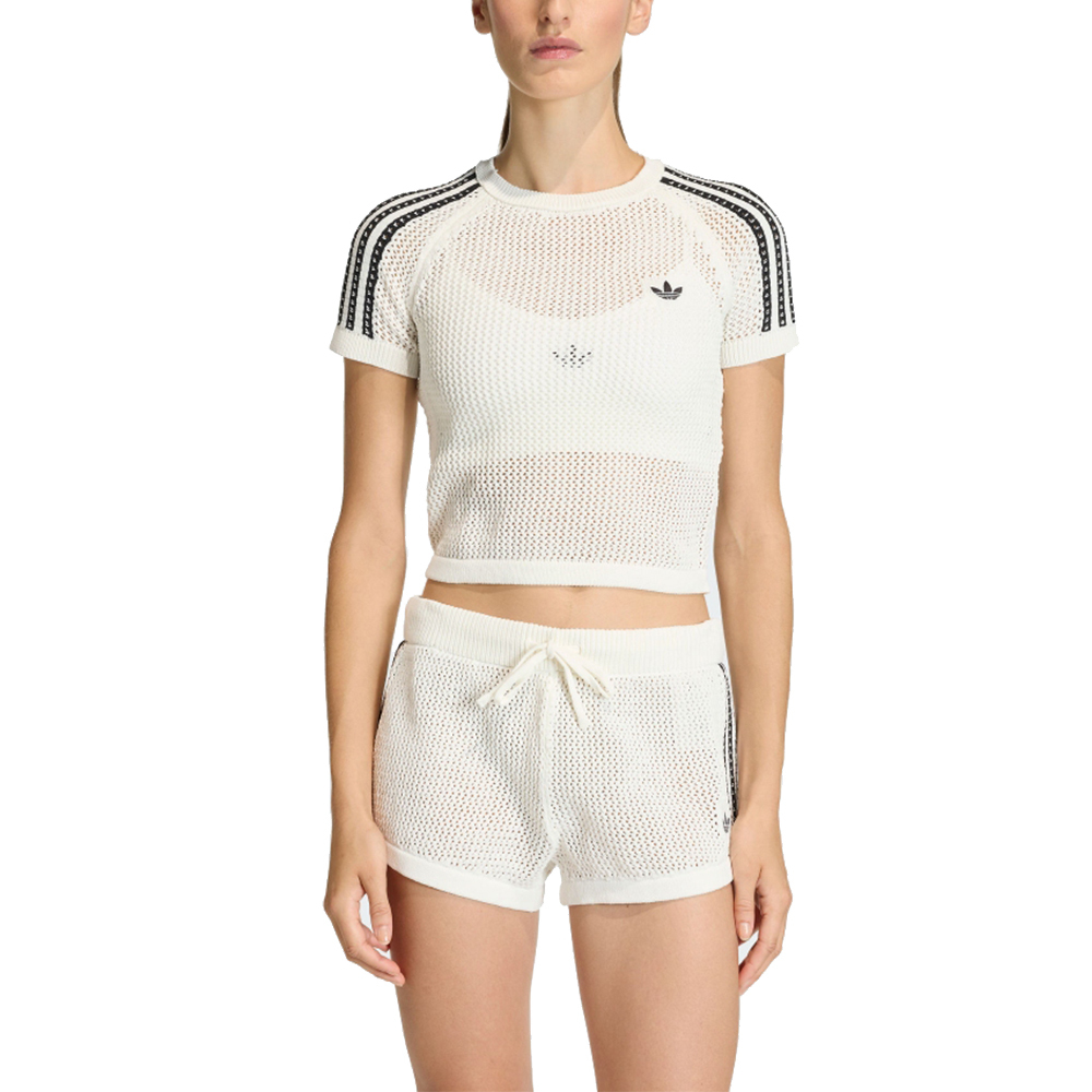 ADIDAS 女CROCHET TEE 短袖上衣- KE0200