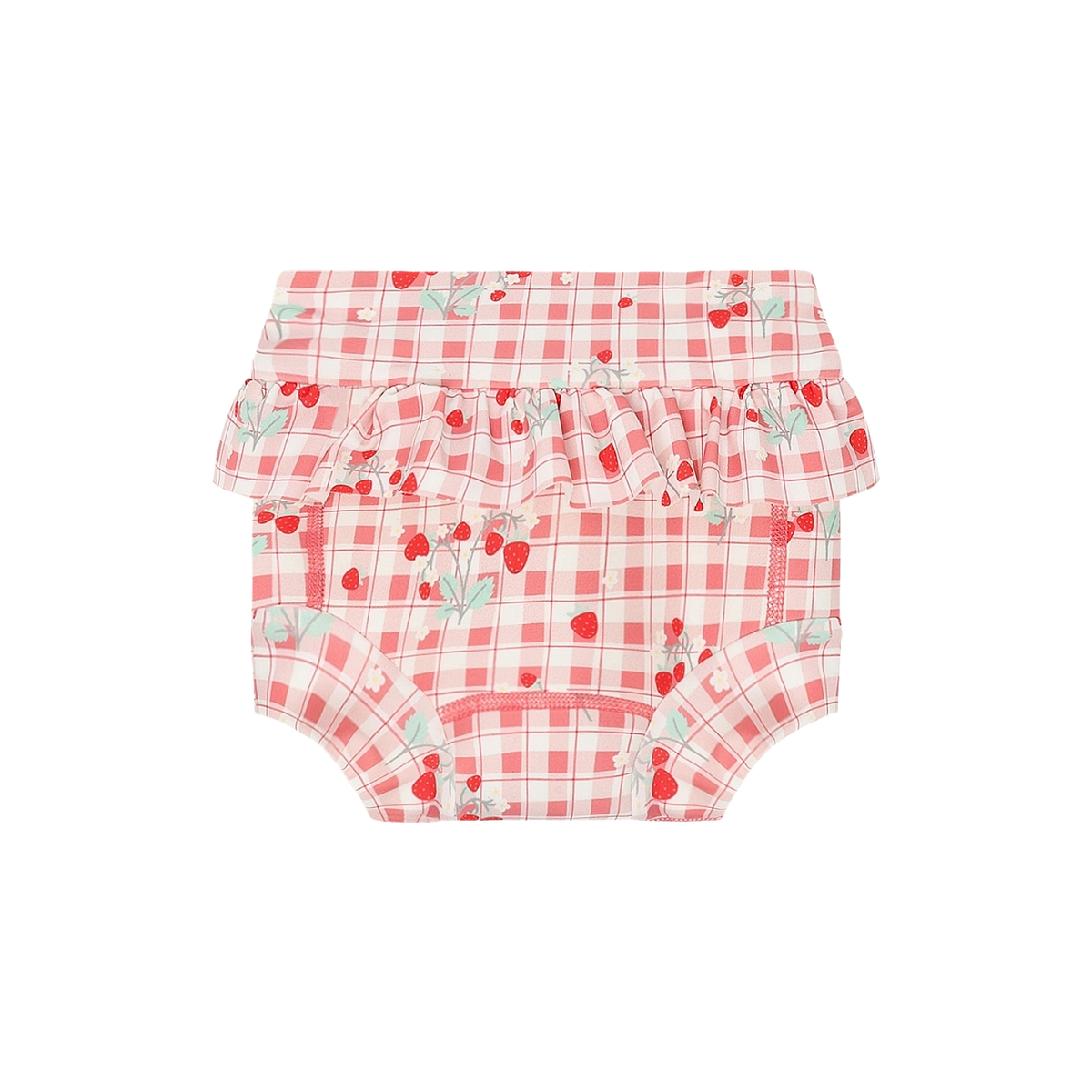 〖 Hust & Claire 〗粉紅草莓格紋baby尿布泳褲
