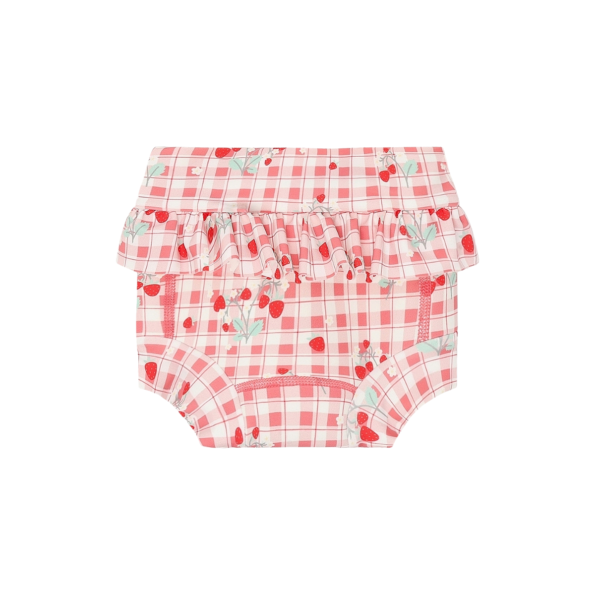 〖 Hust & Claire 〗粉紅草莓格紋baby尿布泳褲