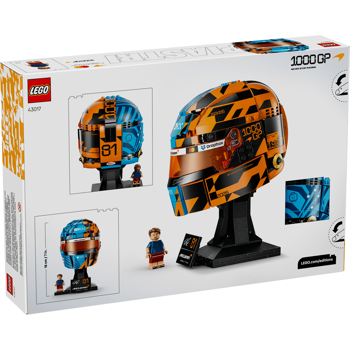 LEGO 43017 McLaren Mastercard F1® Team Oscar Piastri 頭盔