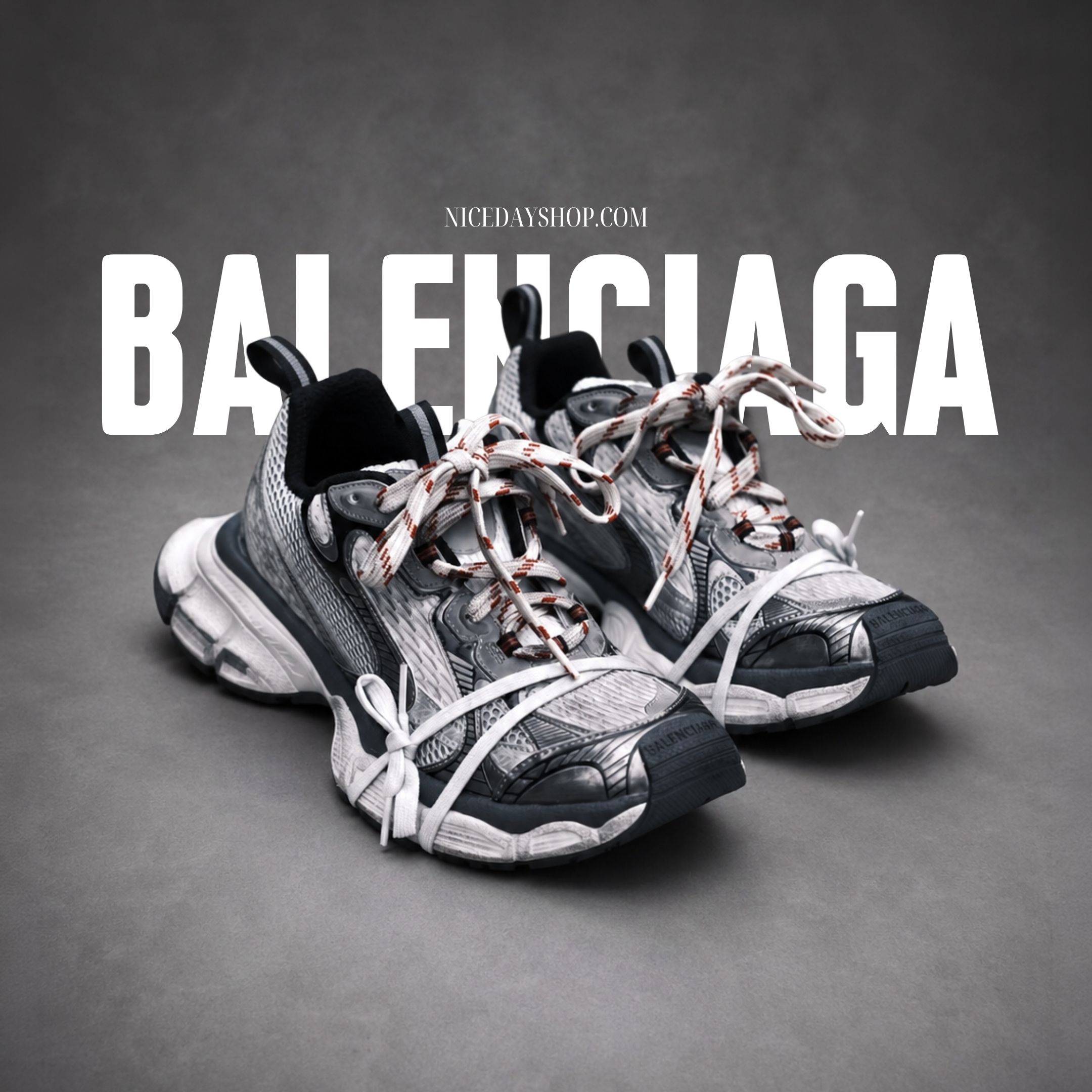 NICEDAY 代購 Balenciaga 3XL Grey 巴黎世家 做舊 灰 灰白 復古 厚底 增高 老爹 734734W3XL51219