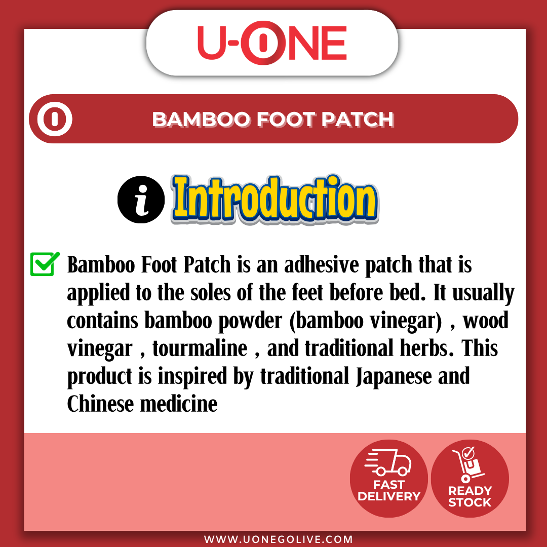 U-ONE | Korea | The Essence Of Nature | Bamboo Foot Patch | 10 Patches