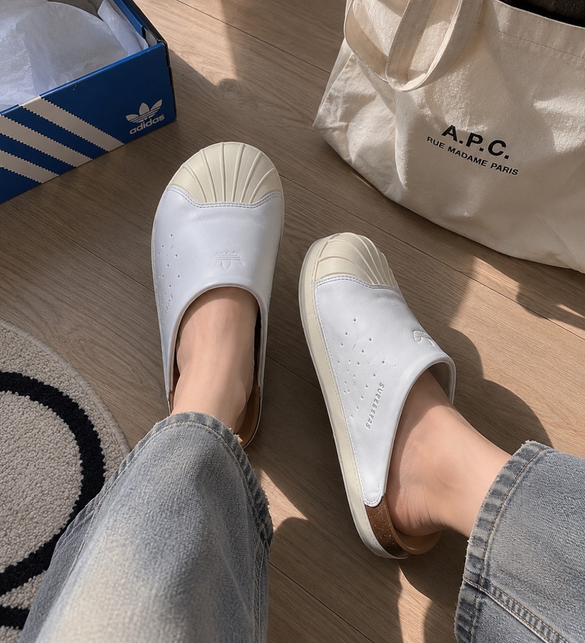 〈阿迪最新款⭐〉Adidas Originals Adimule Superstar 復古雙色穆勒鞋