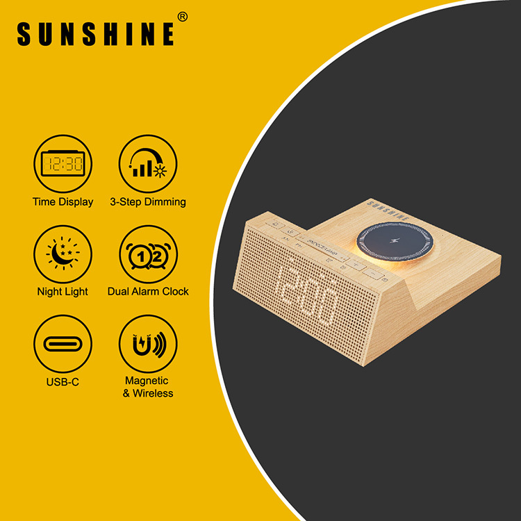 4IN1 LED Alarm Clock Phone Wireless LAC-01