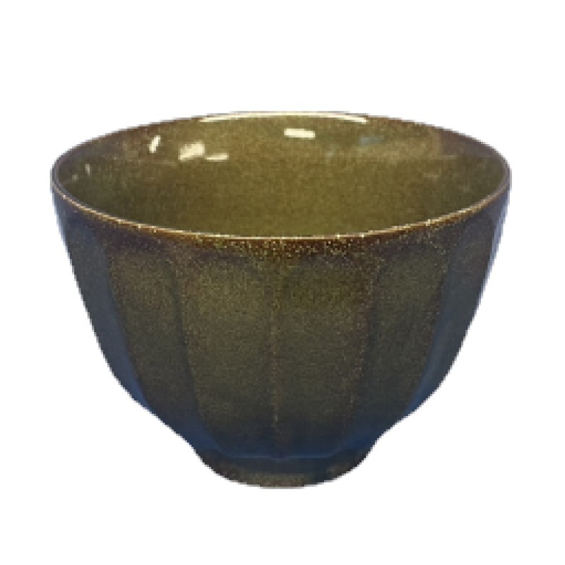 小丼碗/削紋 織部釉 Ø11.7×8.2cm
