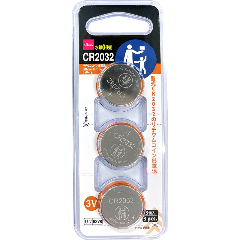 DAISO CR2032鋰鈕扣電池/3入