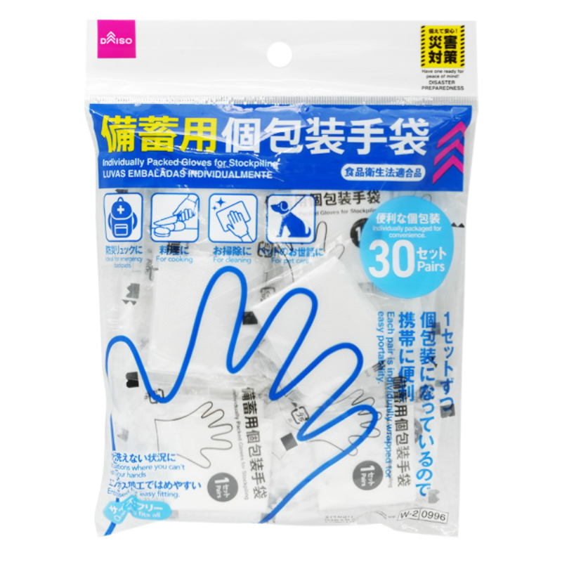 防災用拋棄式手套/30組入 全長24.8cm