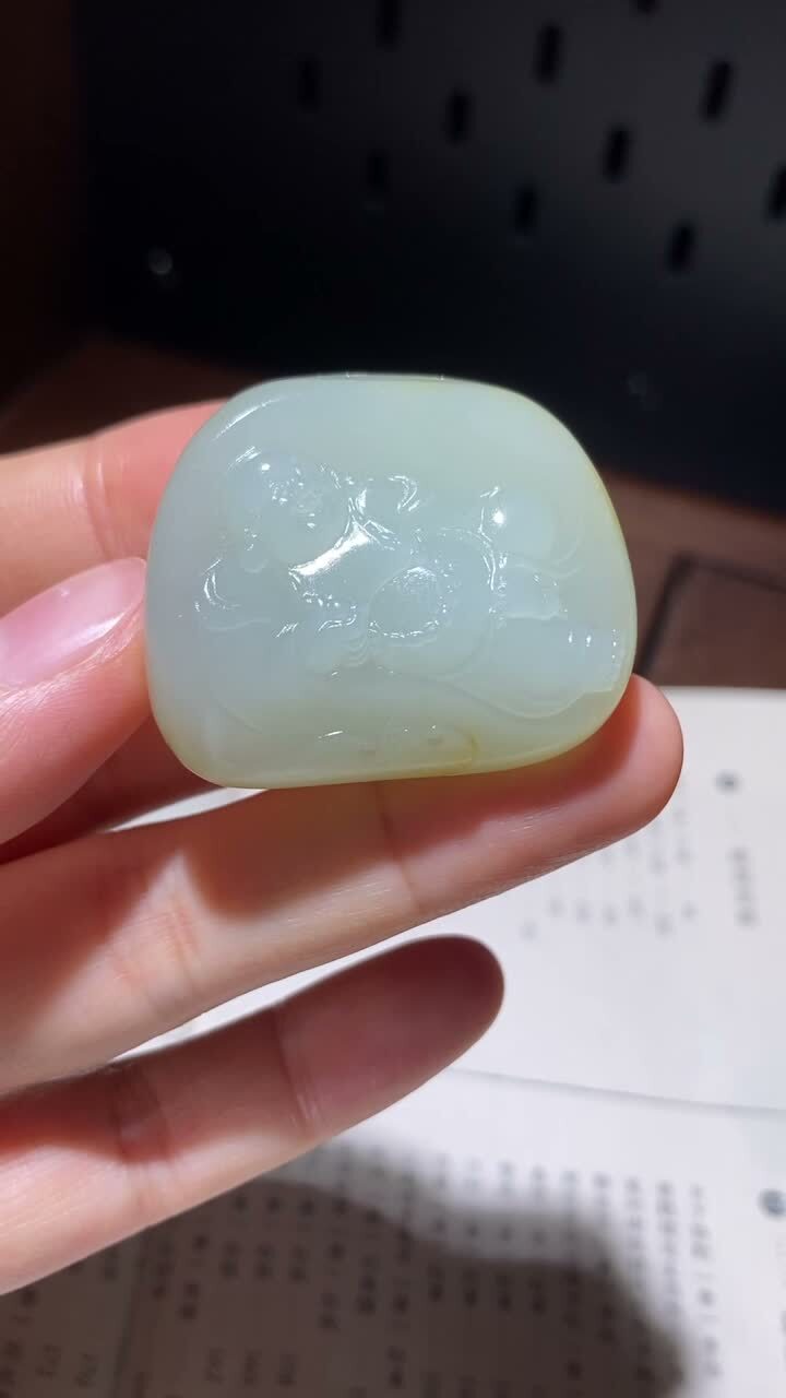 522710 和田玉籽料彌勒佛掛件