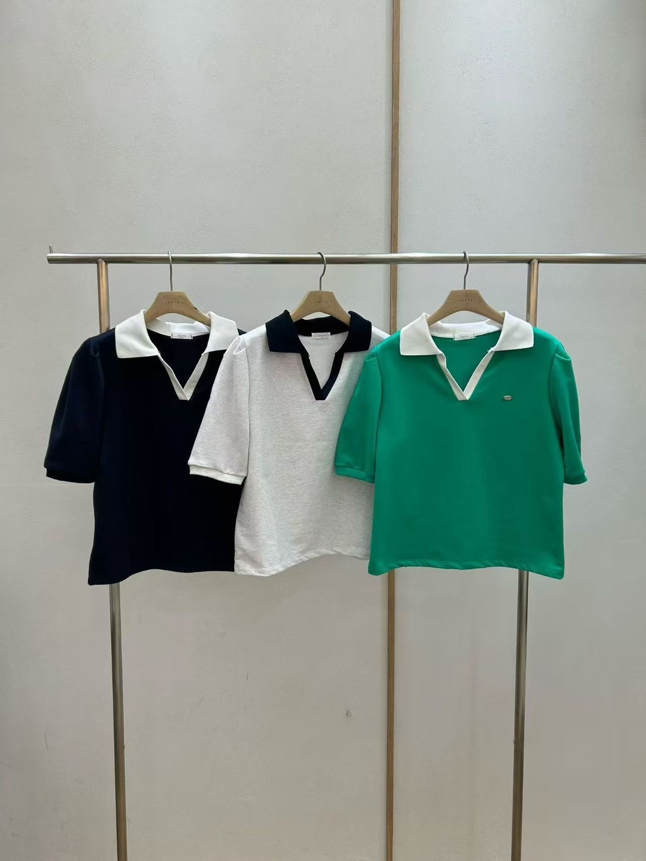 115 撞色polo翻領短袖上衣