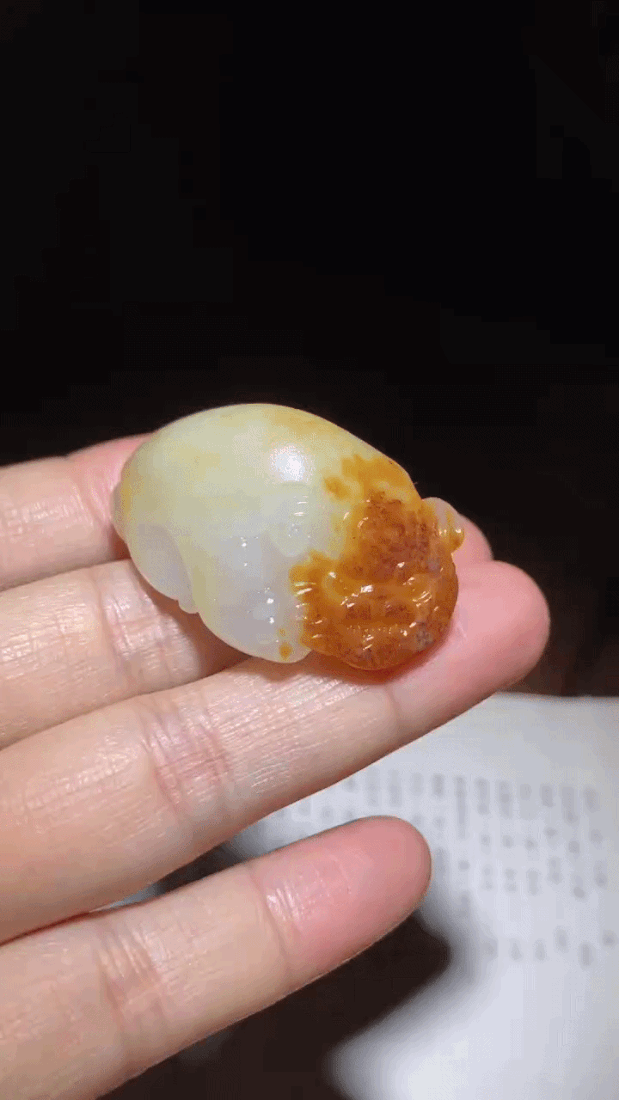 522712 和田玉籽料老虎