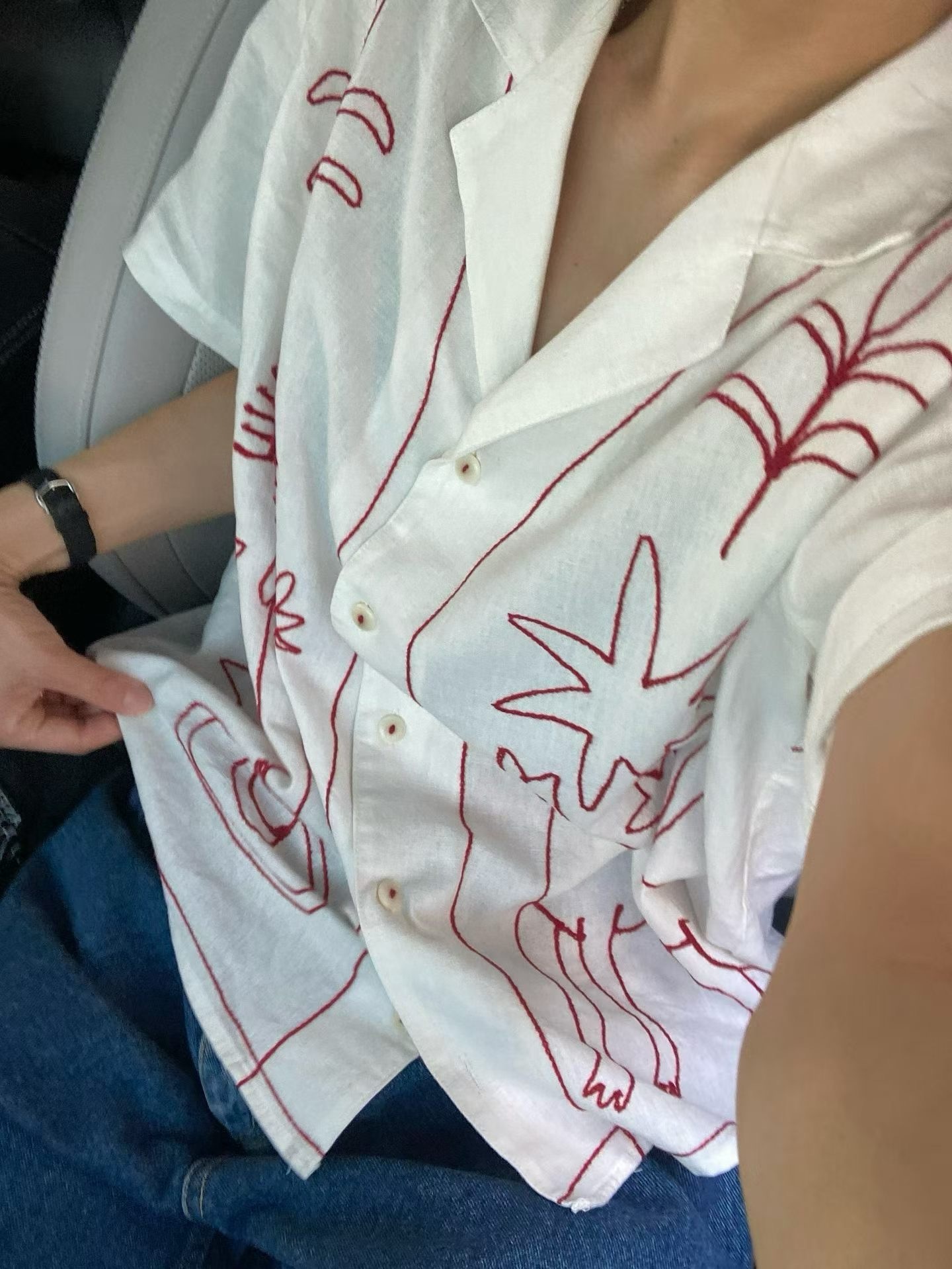 Embroidery summer linen shirt