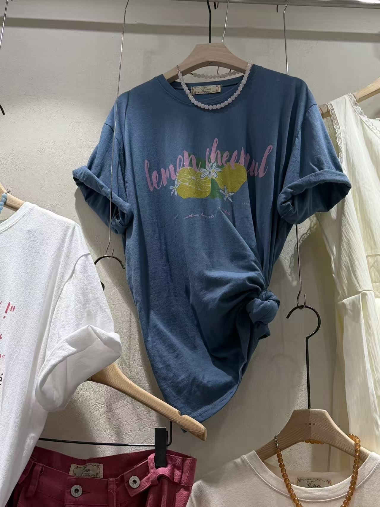 韓國夏日檸檬印花T