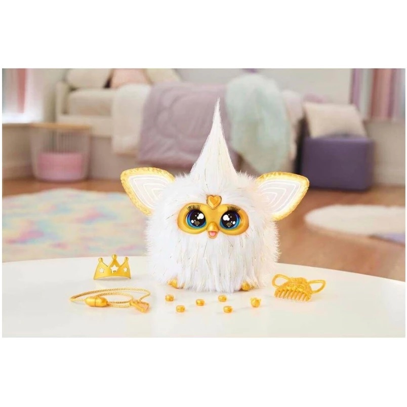【玩具研究中心】孩之寶 Furby 菲比小精靈 電子互動玩偶 (華麗白金)