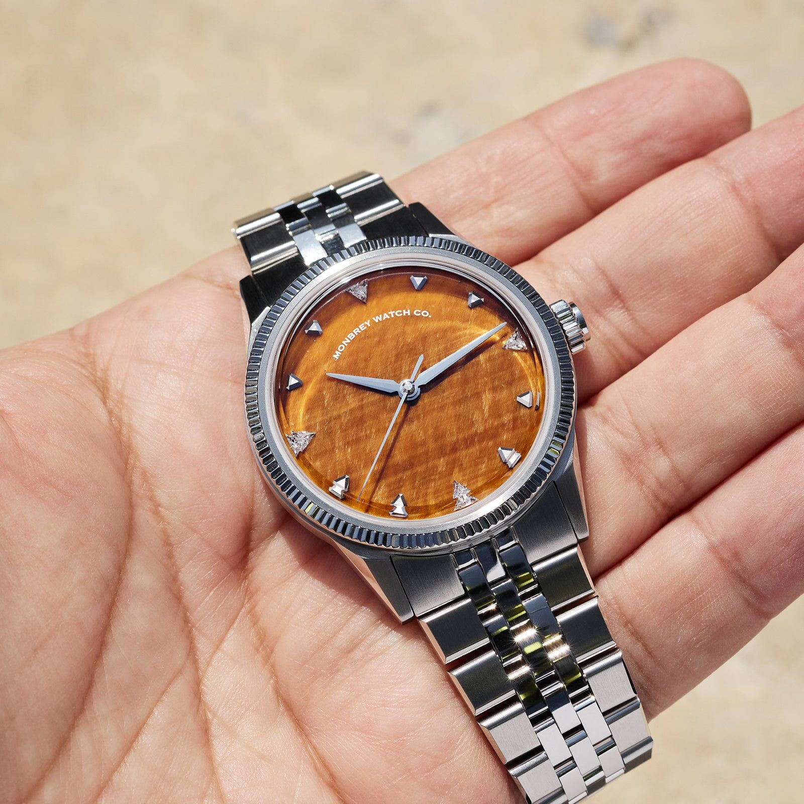 MB3 SERIES - TRINOVA - P2 - Tiger Eye Stone with Lab-grown Diamonds MB3-P2