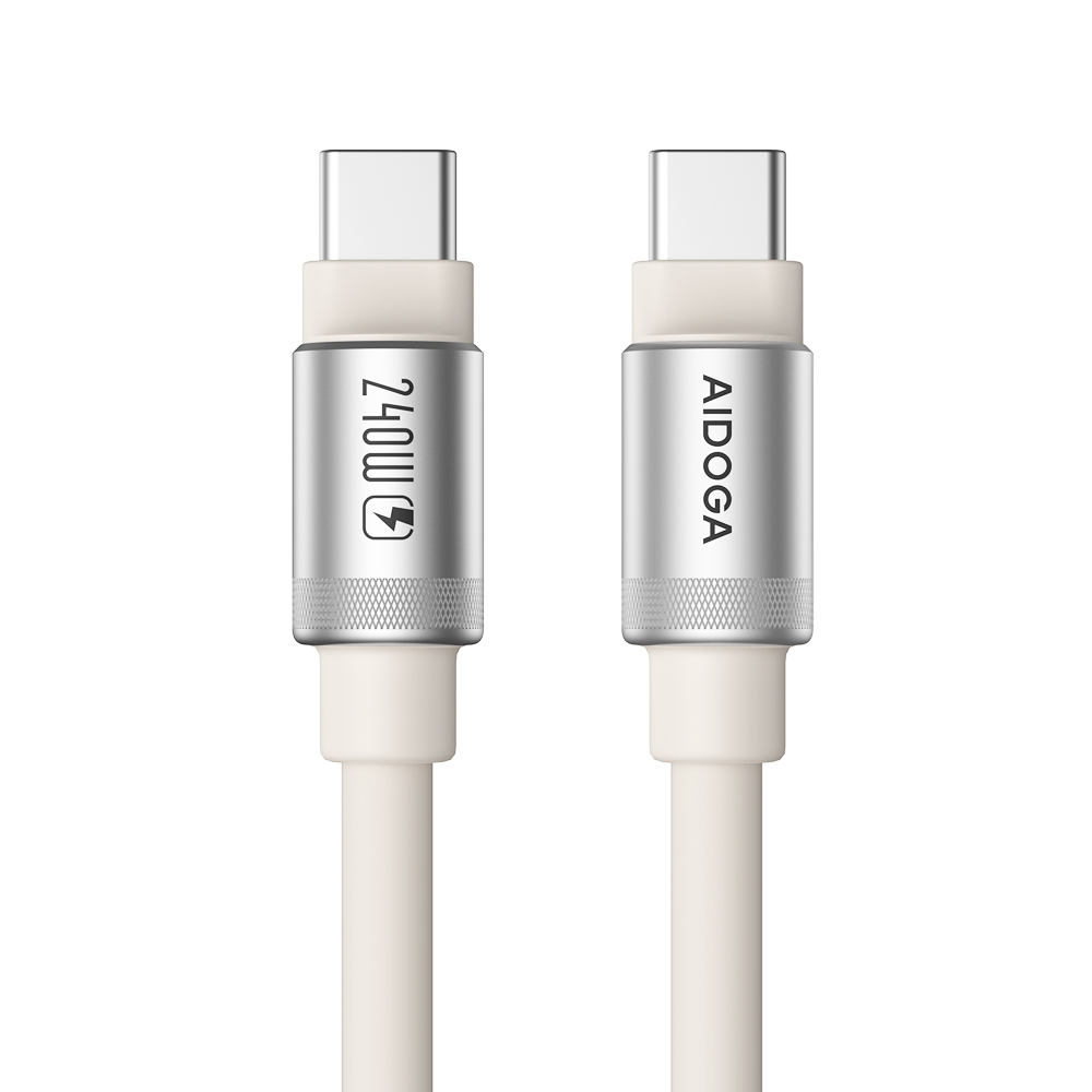 AIDOGA 艾迪伽 雙Type-C/PD3.1快充傳輸線充電線 240W  液態矽膠硅膠 2M 支援iPhone17/安卓/手機/平板/筆電