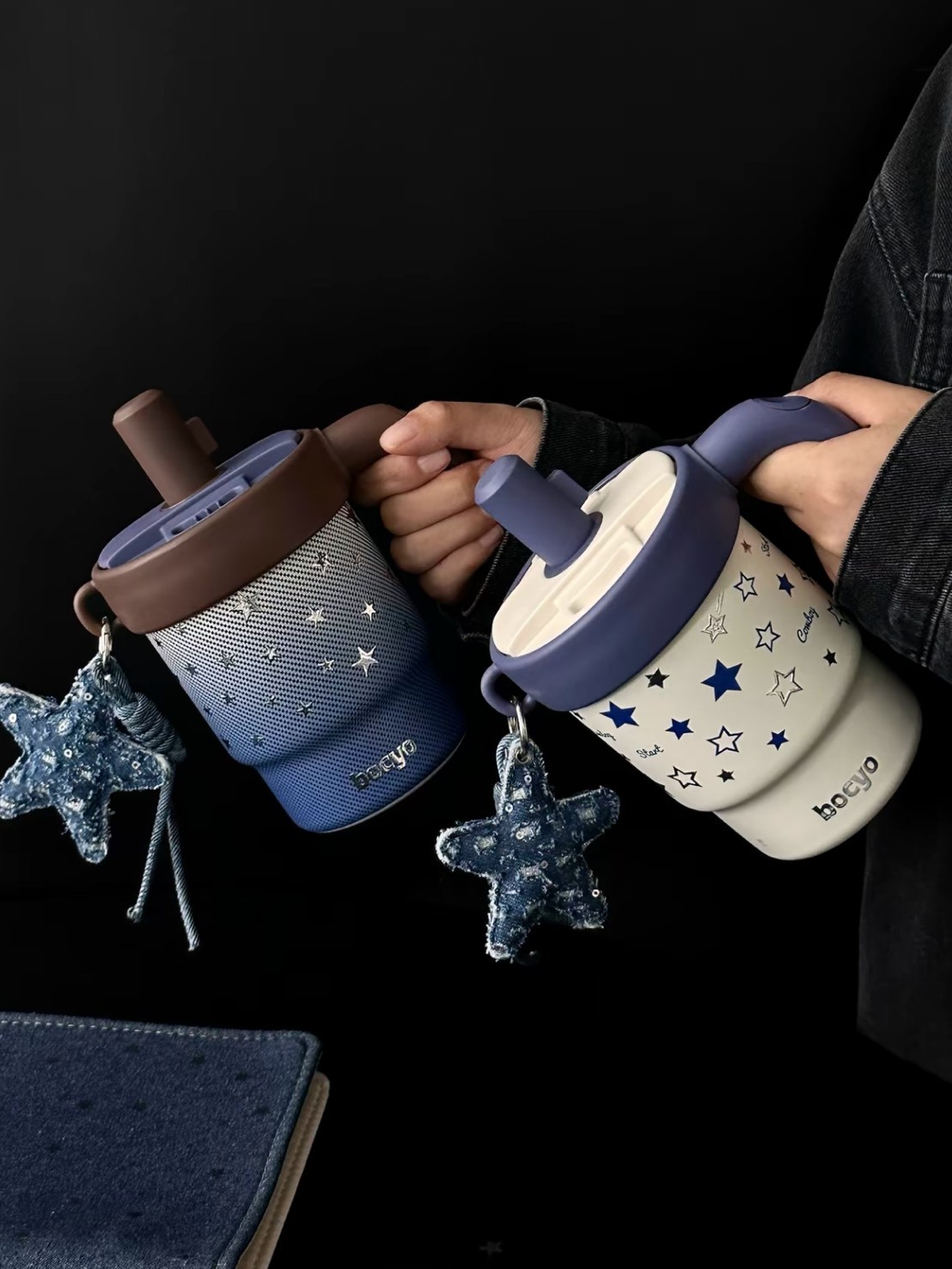 BOCYO 復古星星牛仔冰霸杯 580ML
