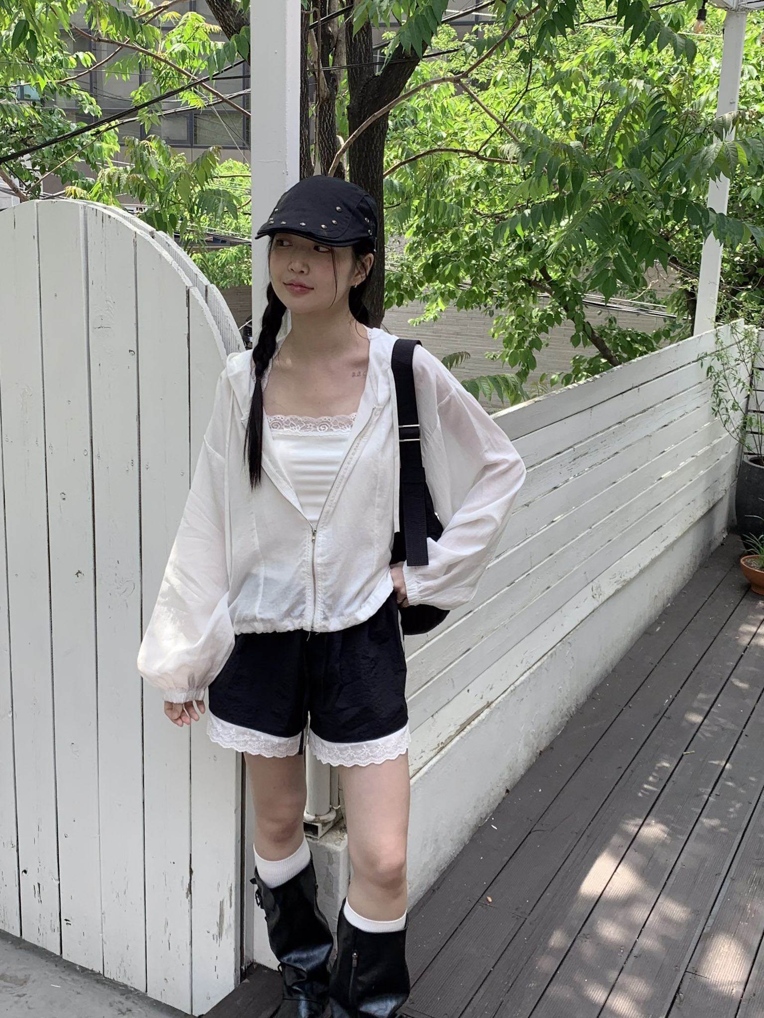ISA_棉麻的季節 降溫感薄透連帽拉鍊外套_64045