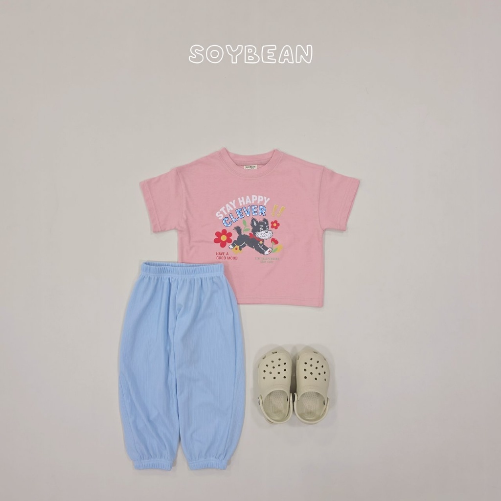 正韓夏soybean 兩色STAY HAPPY狗狗上衣
