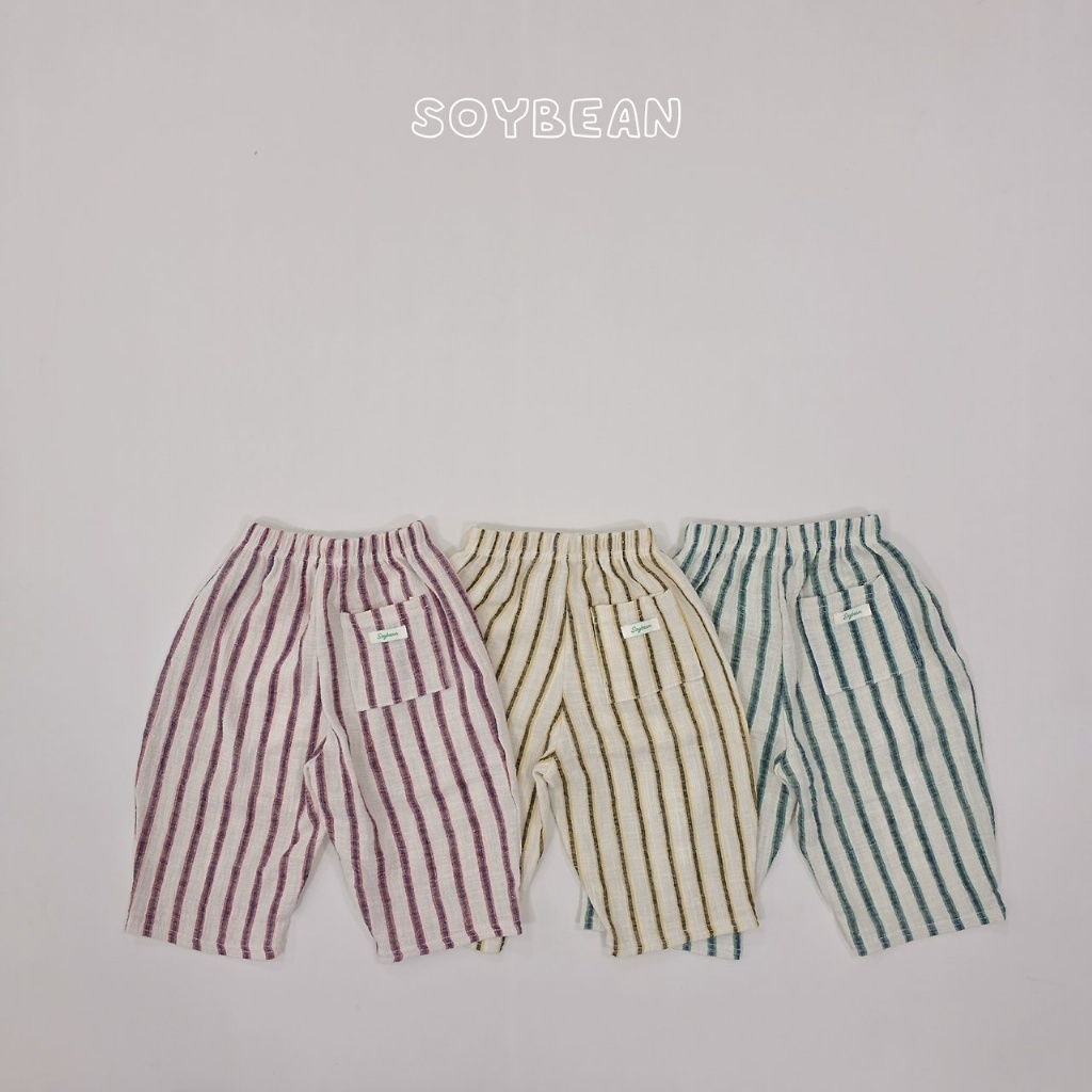 正韓夏soybean 三色日系無印感直條褲