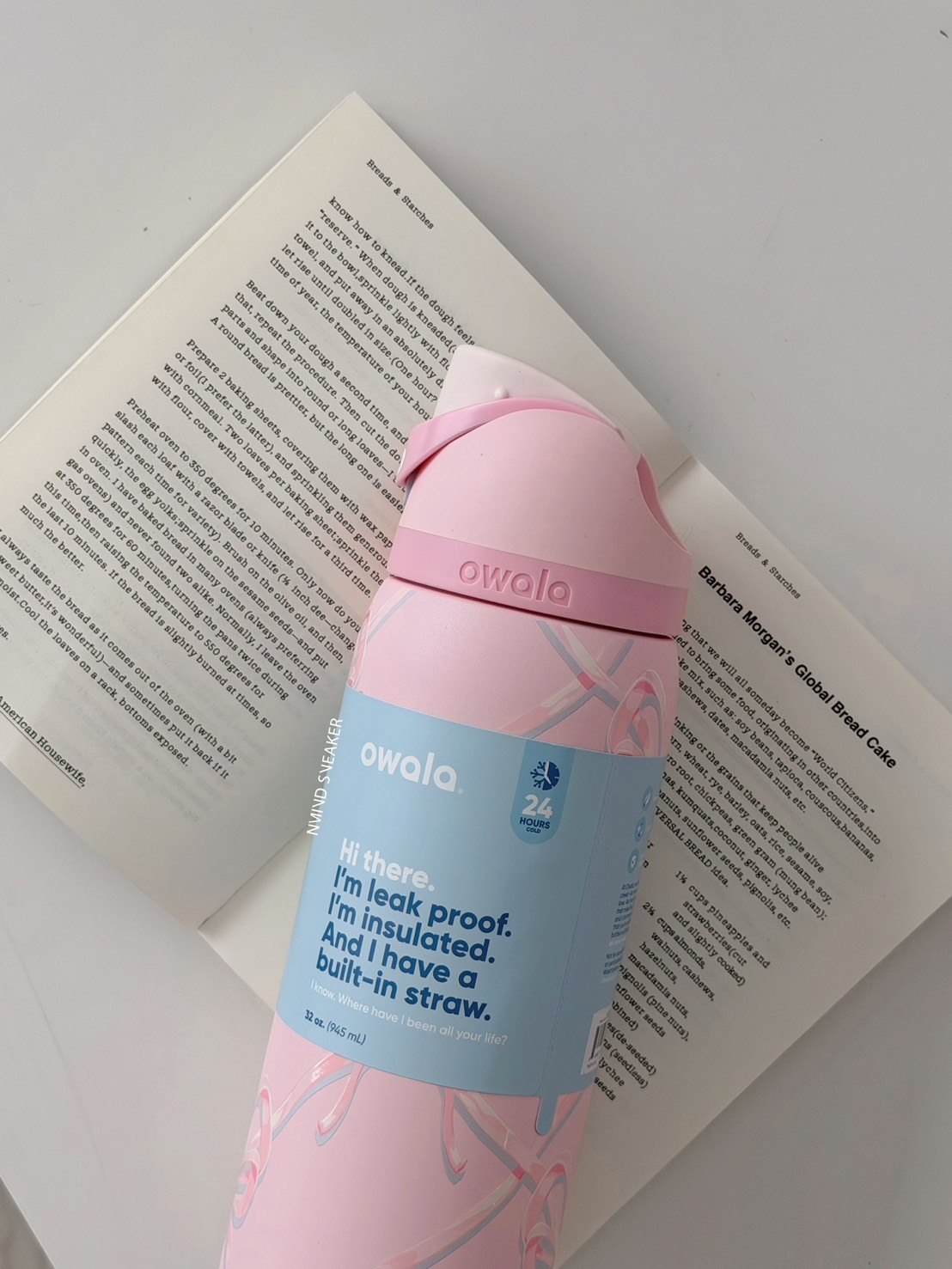 <仙女必備🎀> OWALA FreeSip 32oz 冷水瓶 粉色蝴蝶結