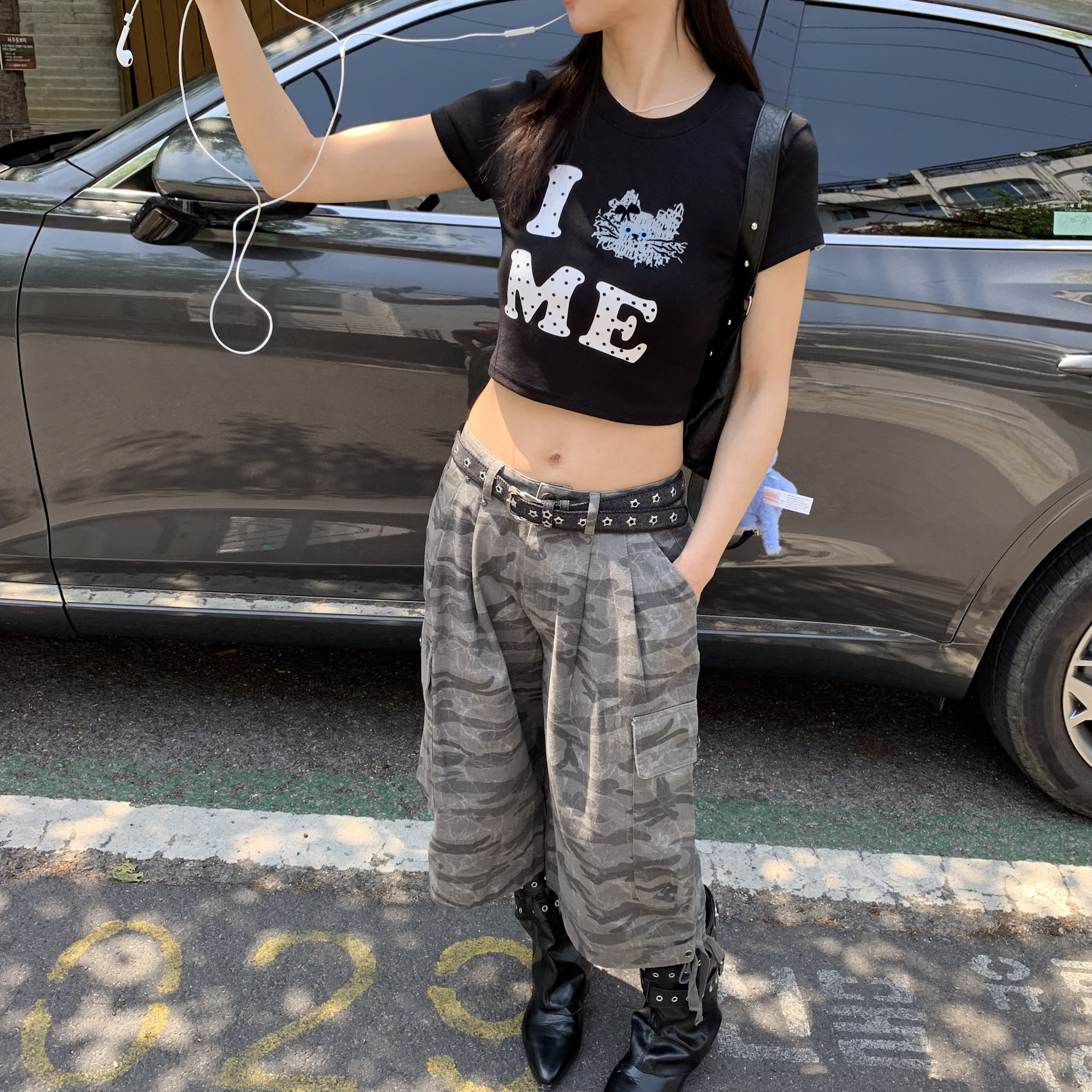 ISA_【ISA MADE】I Luv炸毛捲捲貓! 短tee_65023