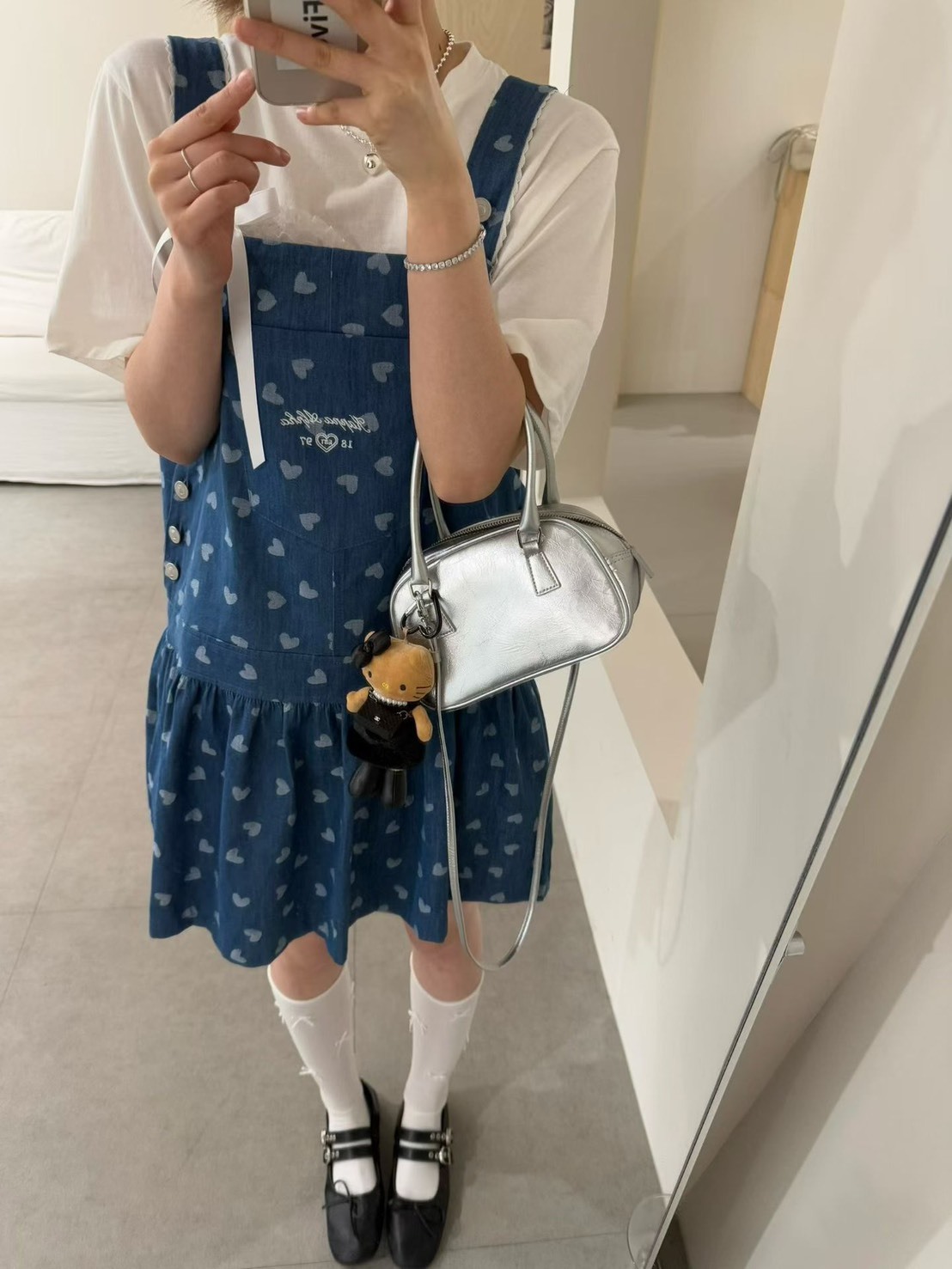 愛心牛仔背心裙
