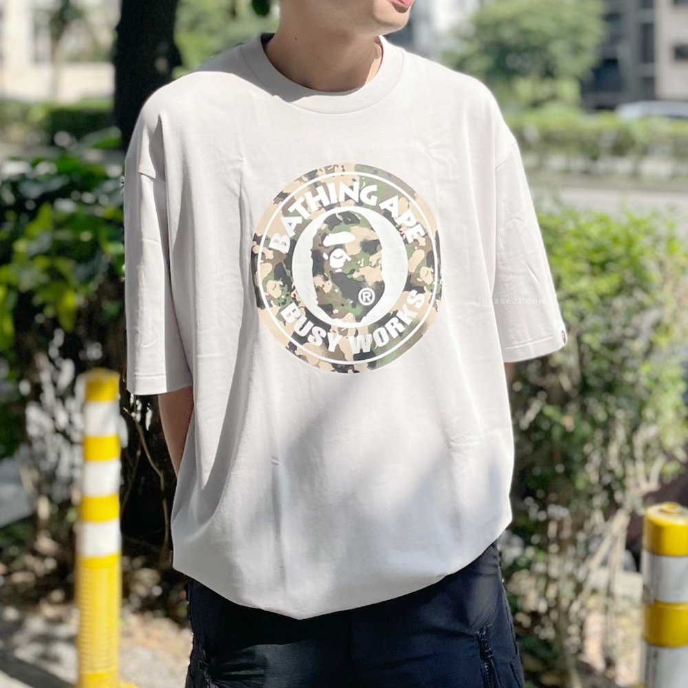 BAPE MAP CAMO BUSY WORKS TEE 大圓迷彩 猿人 短袖 灰