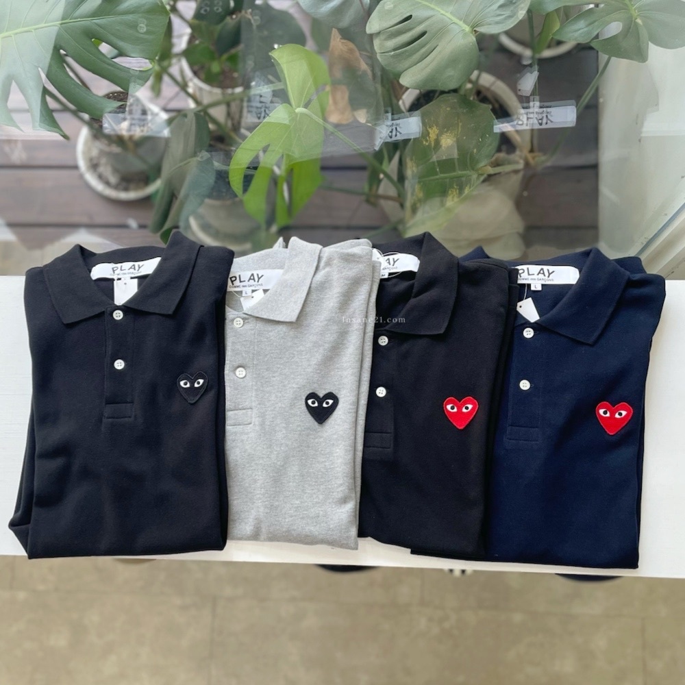 日本 潮牌 COMME des GARCONS 川久保玲 POLO領 鈕扣 短袖 上衣