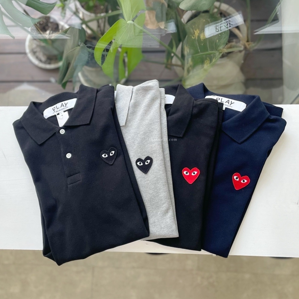 日本 潮牌 COMME des GARCONS 川久保玲 POLO領 鈕扣 短袖 上衣