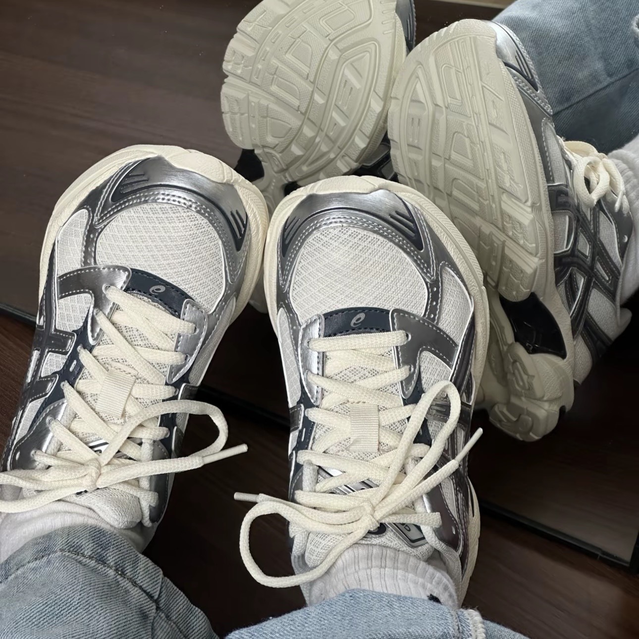ASICS GEL-1130 奶油白銀 運動鞋 亞瑟士 1203A899-101